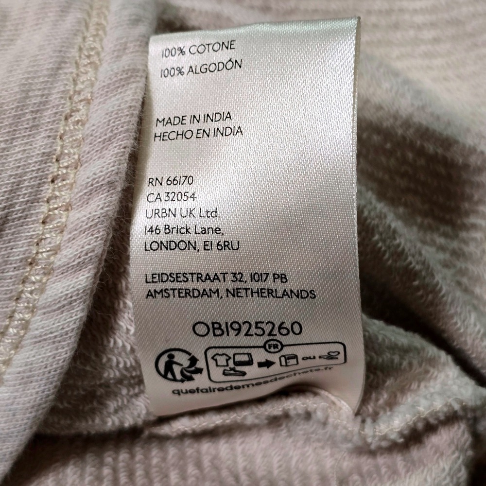 PILCRO Women's Long Sleeve V Neck Pullover Hoodie Beige White Size S - Picture 9 of 13